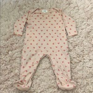 Cute cherry footie baby outfit